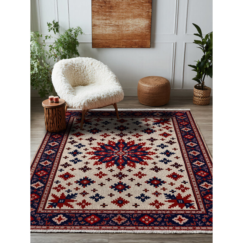 Tapis en coton et polyester à imprimé numérique Kenzah Collection, Tapis de couloir 3 pi 4 po x 8 pi 3 po