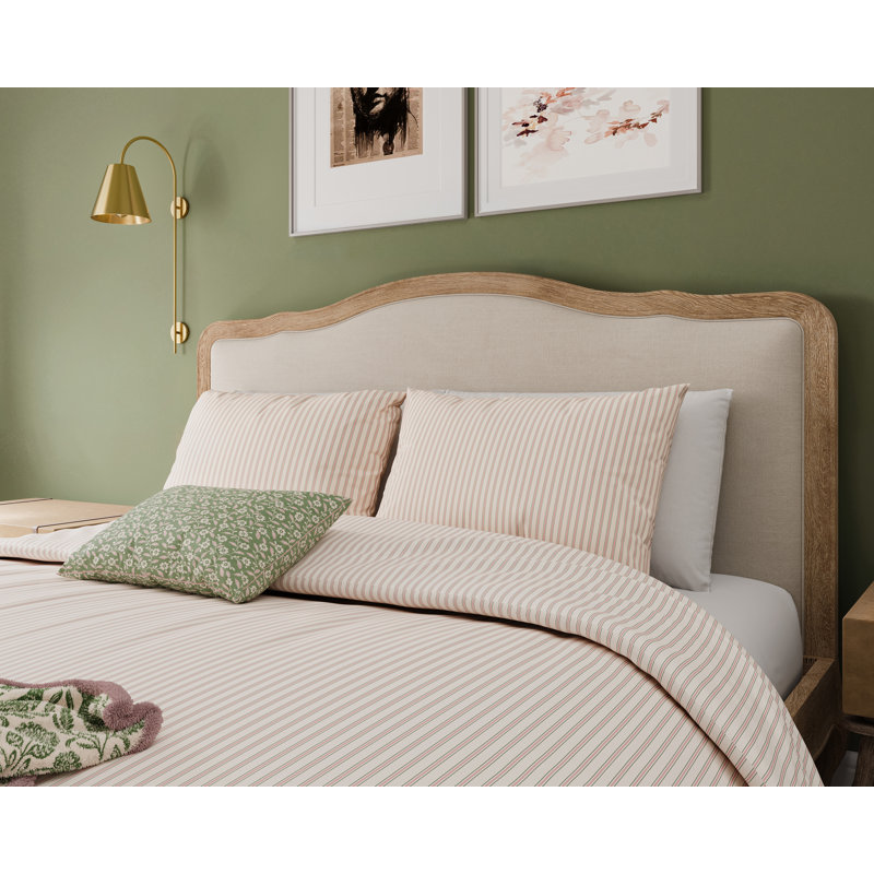 Ticking Stripe Duvet Cover Set, Single Duvet Cover + 1 Pillowcase, Pink