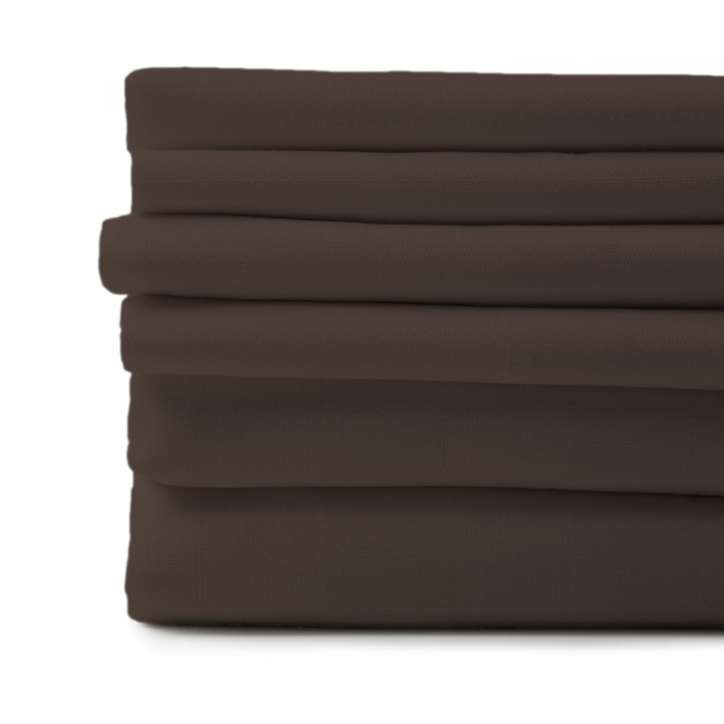 Ensemble de draps en micro-fibre, Ensemble de draps pour taille de lit très grand a, Chocolat