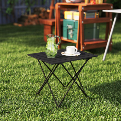 Table de camping pliante, table de pique-nique portable avec sac de transport, noir