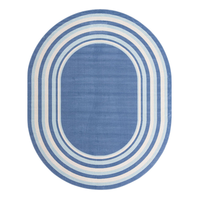 Tapis bleu Hoehne, Oval 8 pi x 10 pi