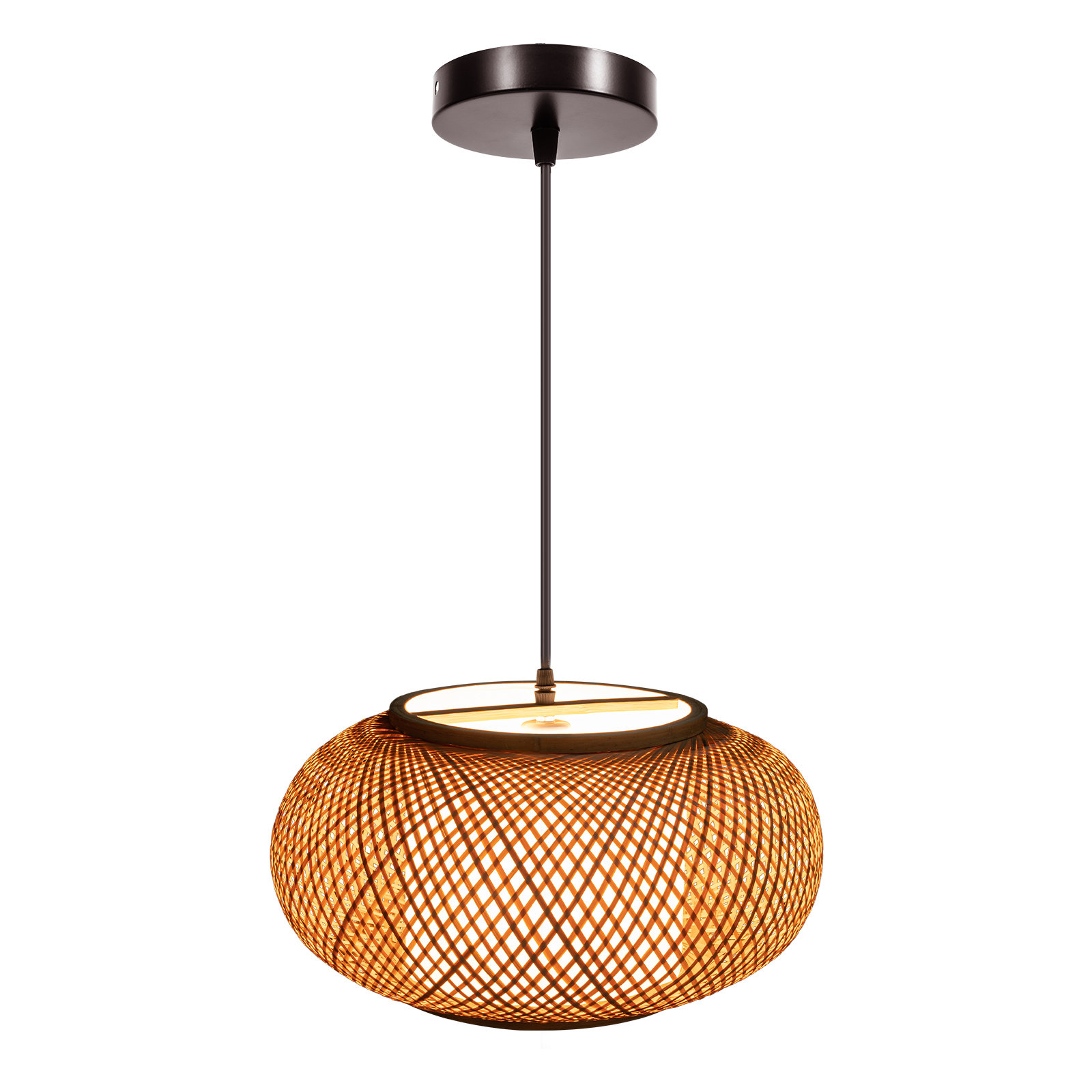 Bayou Breeze 16'' Hanging Lamps Chandelier Vintage Premium Bamboo Wicker  Lampshade Rattan Pendant Light  Reviews Wayfair