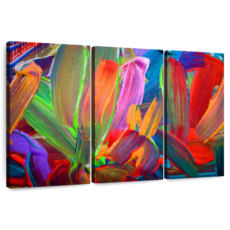 Rayures de couleur abstraite Avery, H 28 po x l 45 po