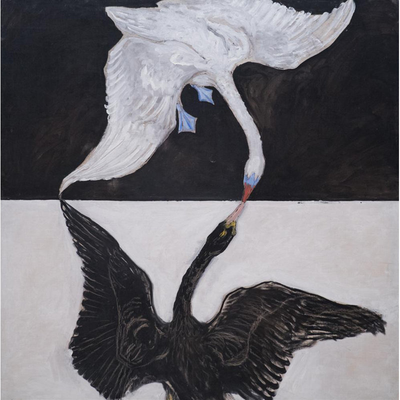 «Group Ix-Suw, the Swan, No. 1» par Hilma Af Klint - Art mural sur toile tendue avec châssis, H 40 po x l 28 po