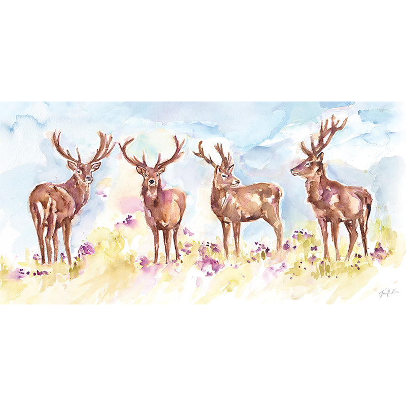 Stag Herd - No Frame Painting, 30 cm H x 60 cm W