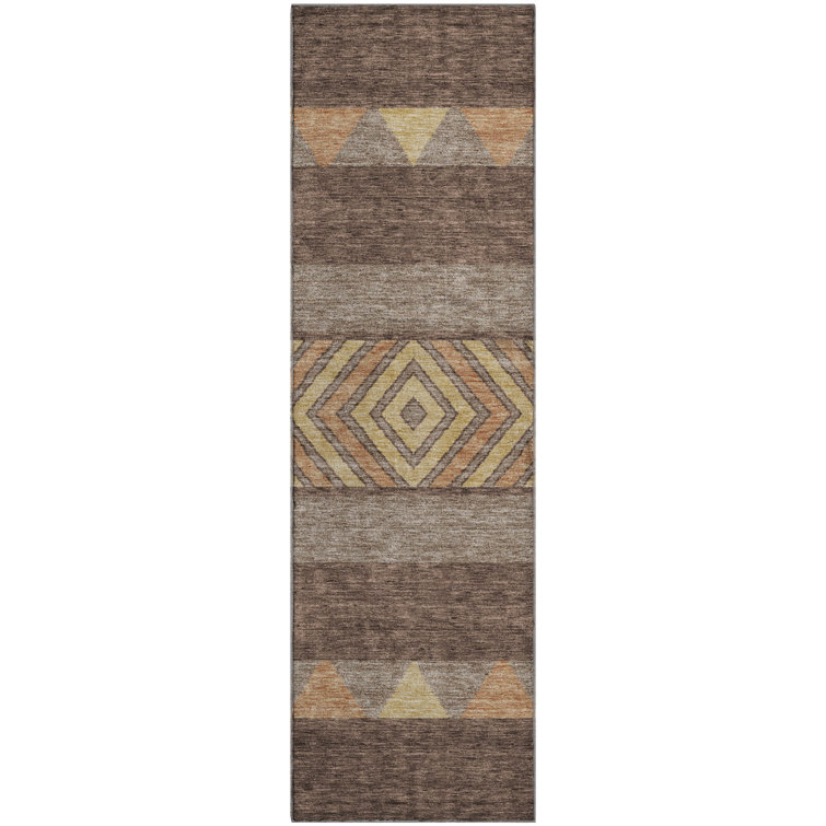 Premium Machine Washable Prisco Brown Rug