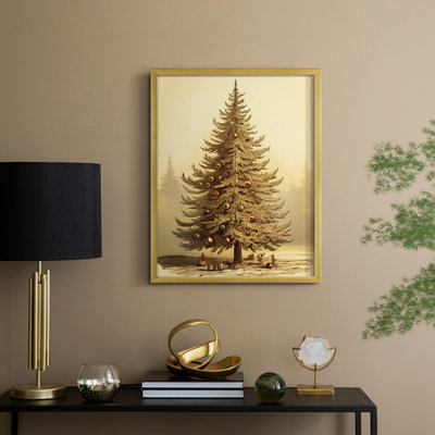 «Christmas Holiday Art CDL XXXVI», reproduction encadrée - bois massif
