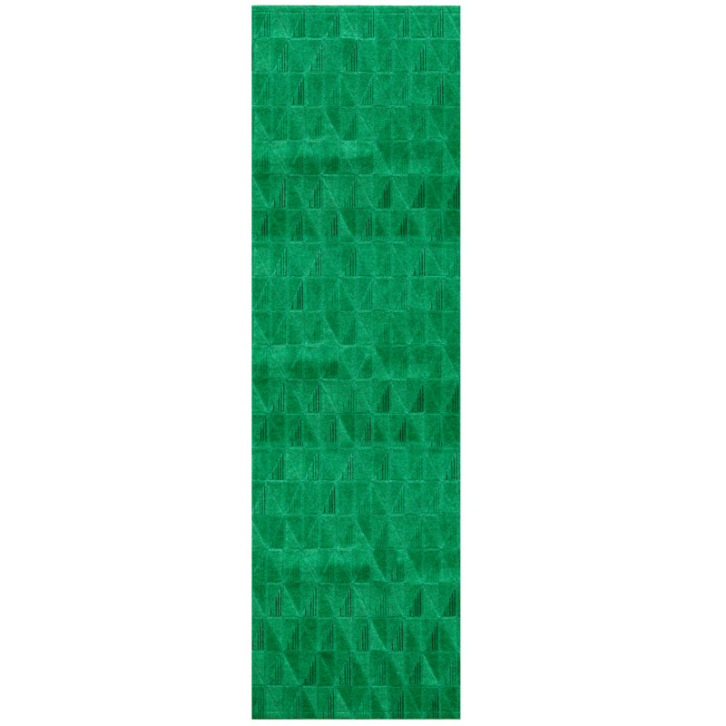 Tapis géométrique émeraude, Tapis de couloir 2 pi 7 po x 6 pi 6 po