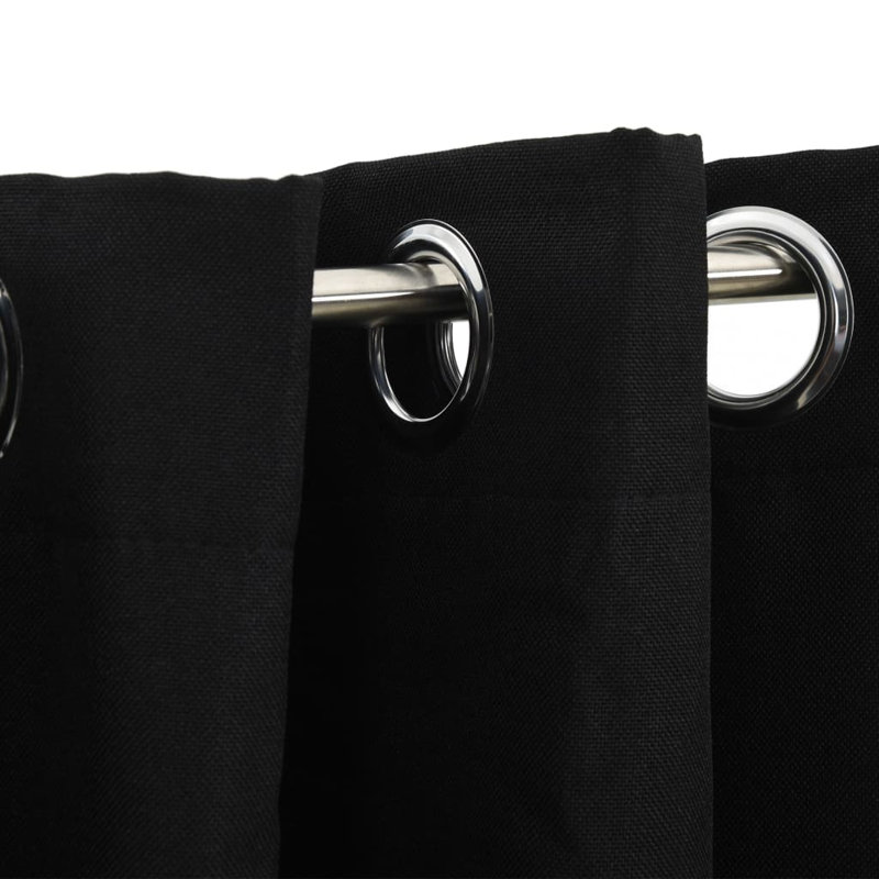 Cezaria Blackout Curtain Single Panel, Black