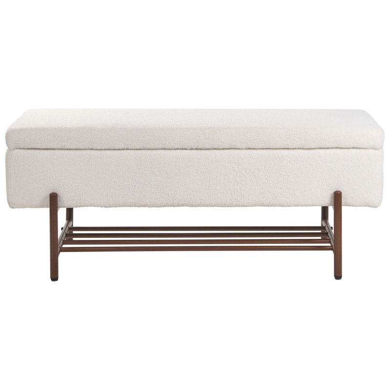 VAIL Upholstered Storage Bench, White