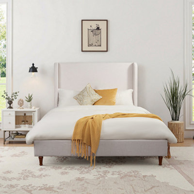 Tête de lit tapissier robuste avec tête de lit haute et sans sommier durable et élégant