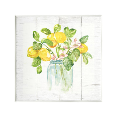Citron, fleur, bouquet, art mural par Nan