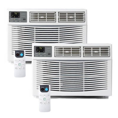 2 Pack 8000 BTU Window Air Conditioner - WiFi & App Control, Cools Up to 350 Sq Ft, Energy Efficient, White