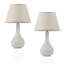 18 po Lampe de table moderne en céramique avec abat-jour en lin pour le salon de la chambre à coucher-130767106