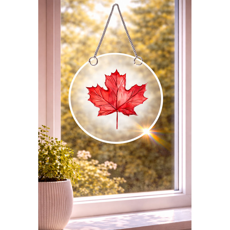Décoration de fenêtre feuille d'érable - 4 po