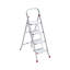 Folding Lightweight Step Ladder, Step Stool With Rail, 4-Steps, Convenient Handgrip, Multi-Use Ladder For Household And Office, 1625-12Vc