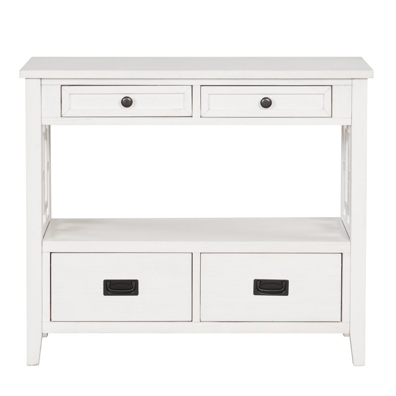 Estevon 36" Solid Pine Console table, Antique White