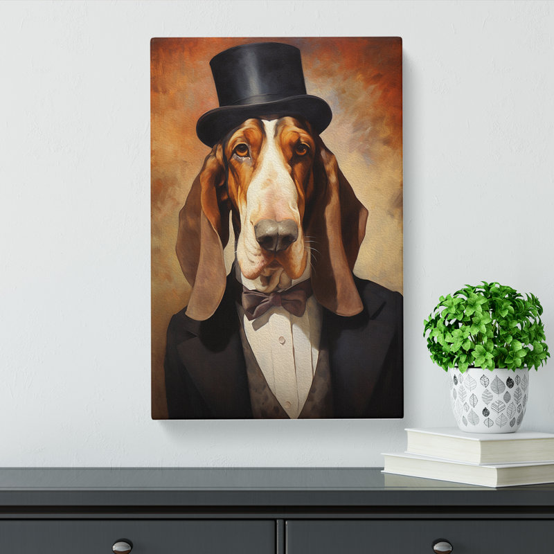 Basset Hound Impressionism - Wrapped Canvas, 60cm H x 40cm W x 3cm D