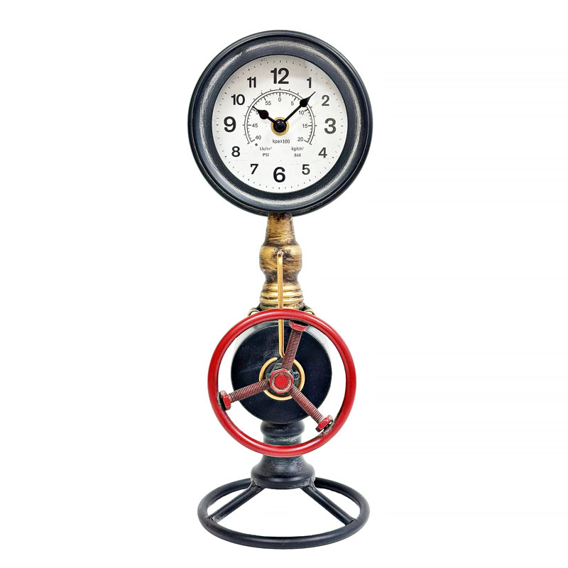 Pipe Industrial Metal Table Clock
