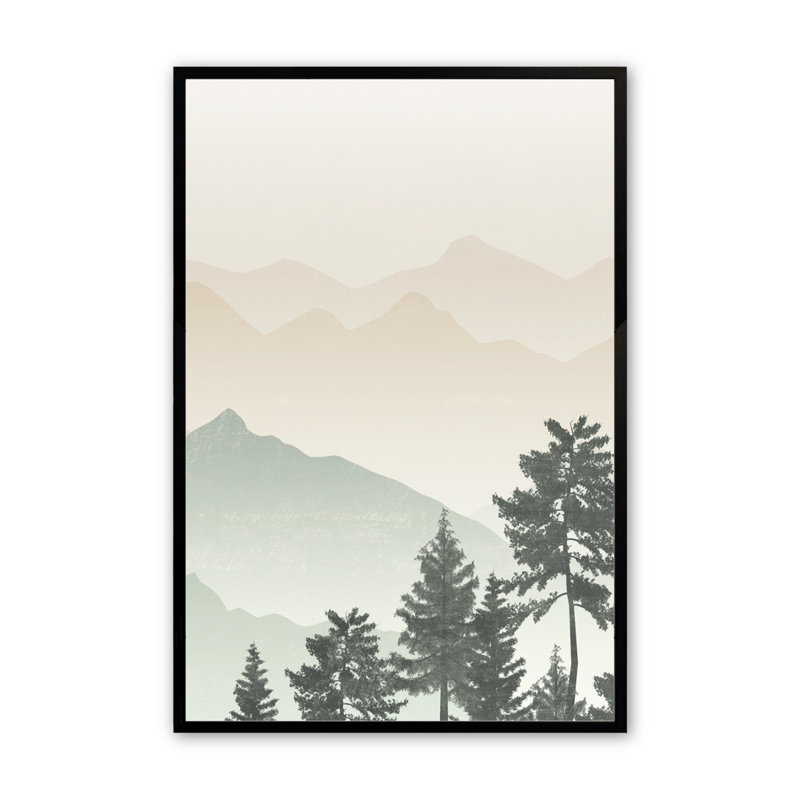 Jade Mountain Peaks, ensemble de 3 pièces encadrées sur papier, Noir satiné, H 37,5 po x l 25,5 po x P 1 po