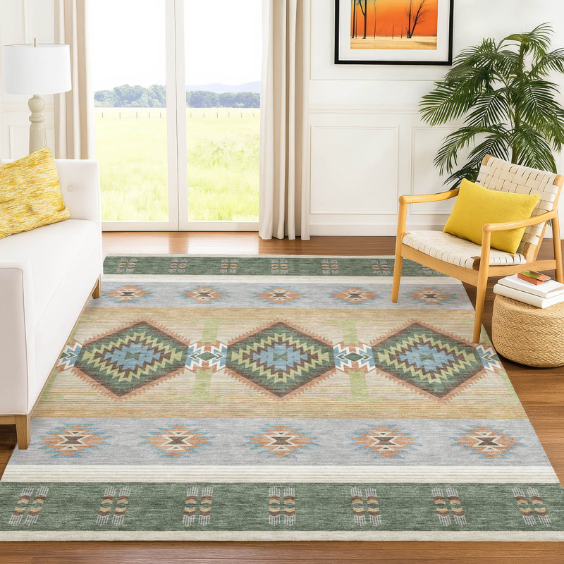Machine Washable Indoor/Outdoor Chantille ACN2541 Lodge Rug, Basil, Rectangle 9' x 12'