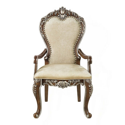Antique Oak Finish Arm Chair,Set Of 2