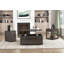 Table basse traditionnelle à plateau relevable rustique avec rangement brun