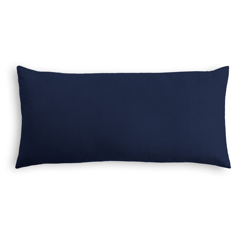 ClassicVelvet Lumbar Pillow Cover & Insert, 12" H x 24" W, Navy, Pillow Cover Only - No Insert