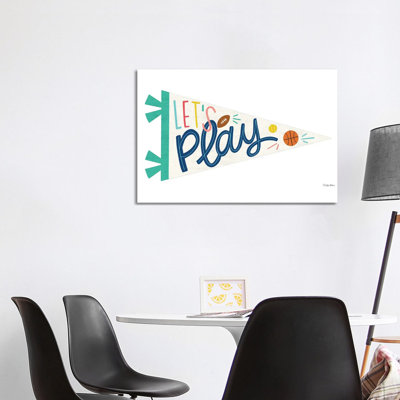 Let's Play Pennant by Kyra Brown - Wrapped Canvas Print