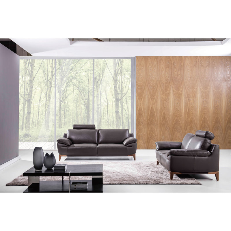 Mehaffey Upholstered 85'' Sofa, Gray Leather Match