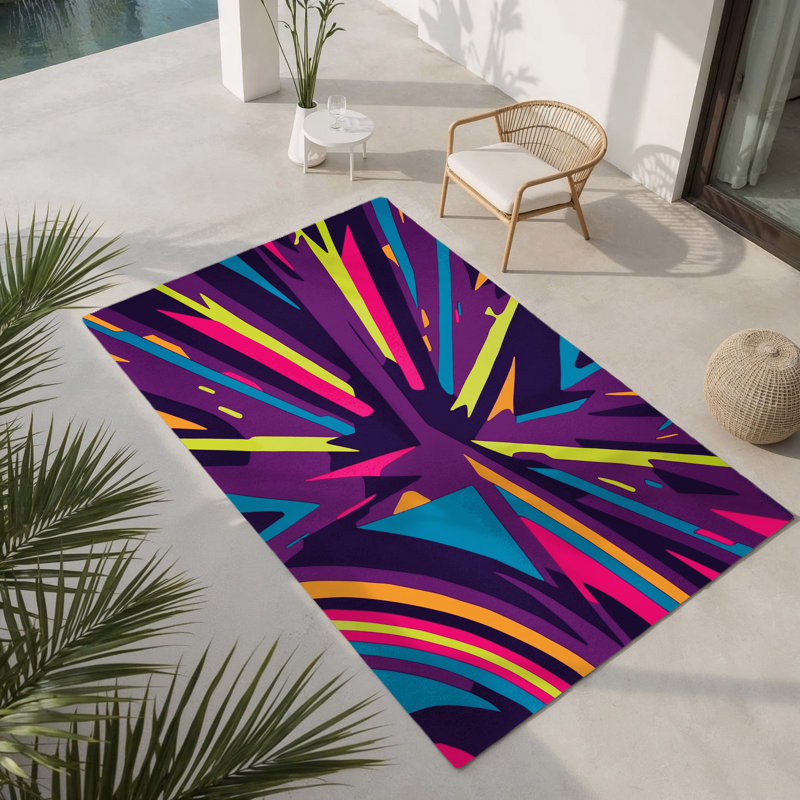 Tapis intérieur et extérieur Radiant Rift, Rectangle 1 pi 6 po x 2 pi 6 po
