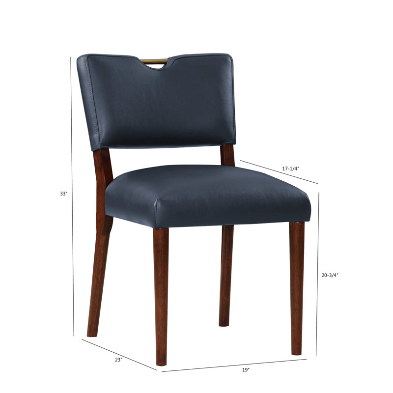 Chaise de salle à manger en similicuir bleu minuit - ensemble de 2