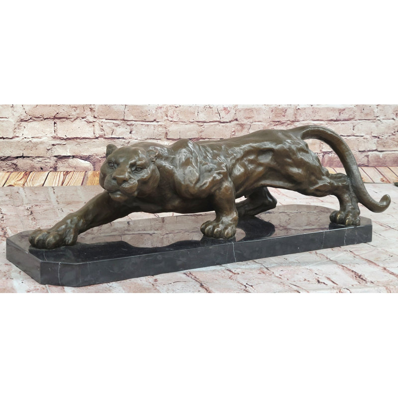 Statue de panthère hargale hargneuse en bronze