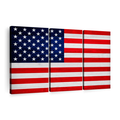 Drapeau «Wood, États-Unis d'Amérique, impression sur toile»