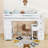 6 Drawers Twin Loft Bed With Desk, Shelves, Storage Staircase And Safety Guardrails-1507360106