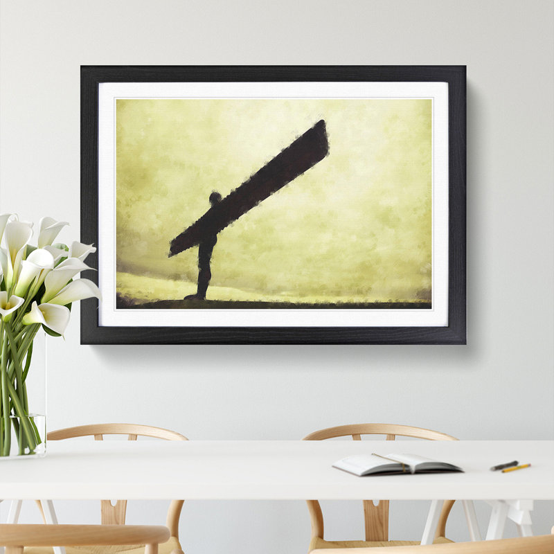 Angel of the North in Newcastle Vol.4 - Picture Frame Graphic Art, 27cm H x 36cm W x 2cm D, Black Framed