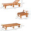 Fauteuil inclinable pliant pour la pelouse avec roues arrière, bois, couleur - Se déplace facilement sur la pelouse, le patio, la terrasse, le siège large près de la piscine, parfait pour la piscine, la plage