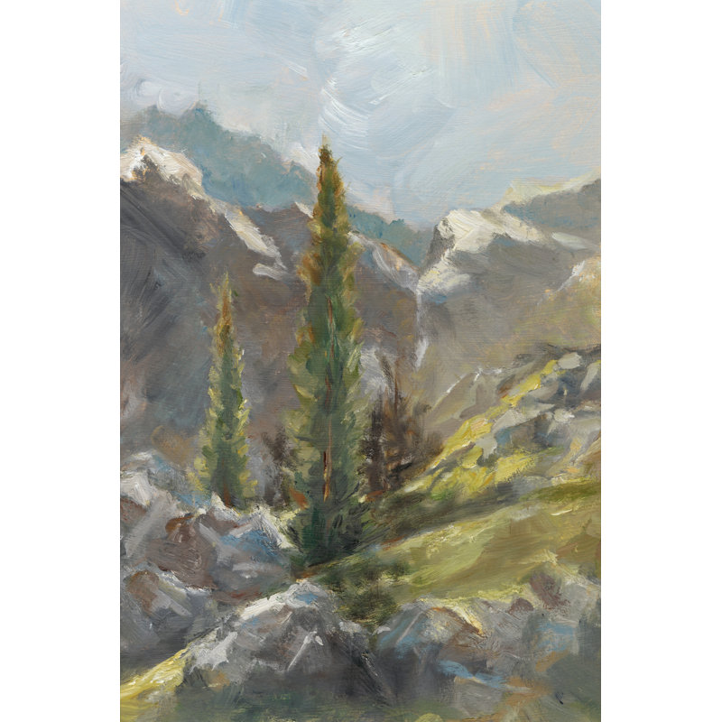 Rocky Hillside I by Ethan Harper - Painting on Canvas, 46cm H x 30cm W, Wrapped Canvas