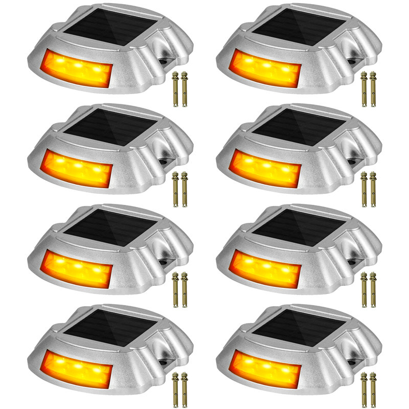 Green LED Solar Powered Aluminum Pathway Light Pack