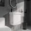 Meuble-lavabo flottant 20 po avec lavabo en céramique et portes de rangement