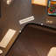 Bureau d'écriture en bois massif noir en forme de L-951569151-951569136