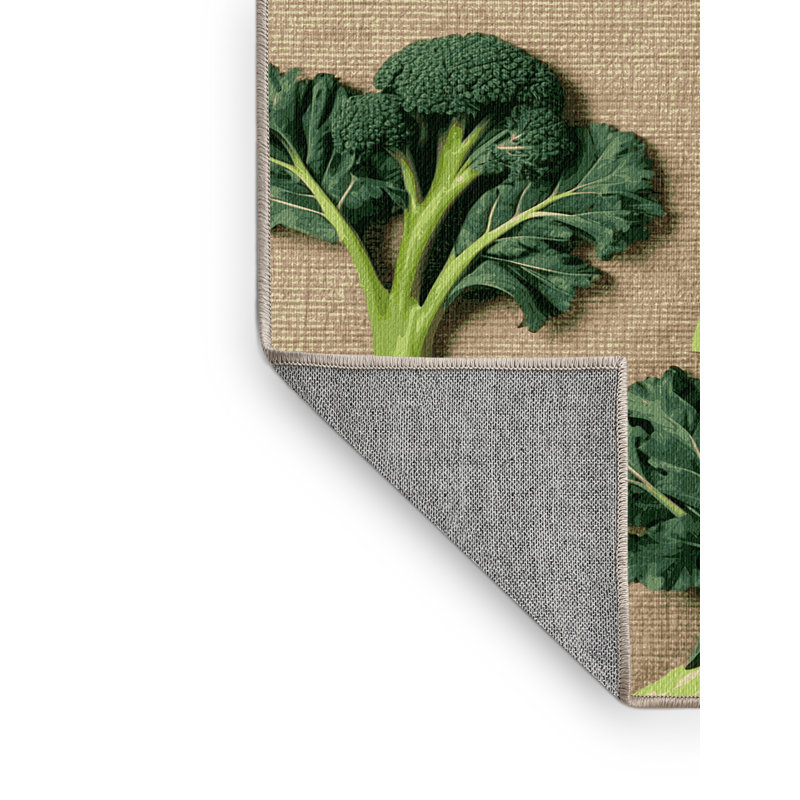  Tapis lavable avec légumes broccoli rabe, Carré 8 pi