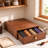 Acacia Wood Coffee Pod Drawer Organizer for Kitchen and Office Coffee Station, Under Brewer Storage with Copper Handle