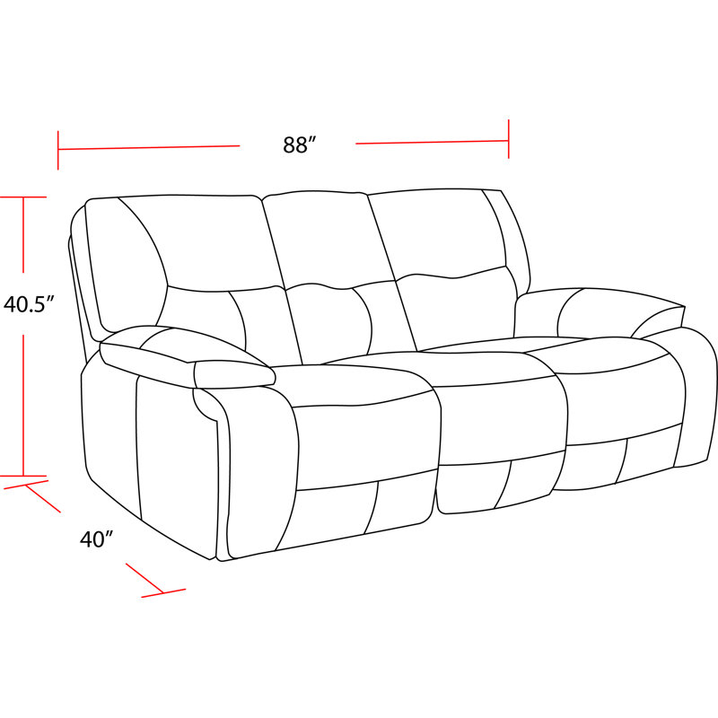Canapé inclinable électrique avec deux fauteuils inclinables Pomona, Noir