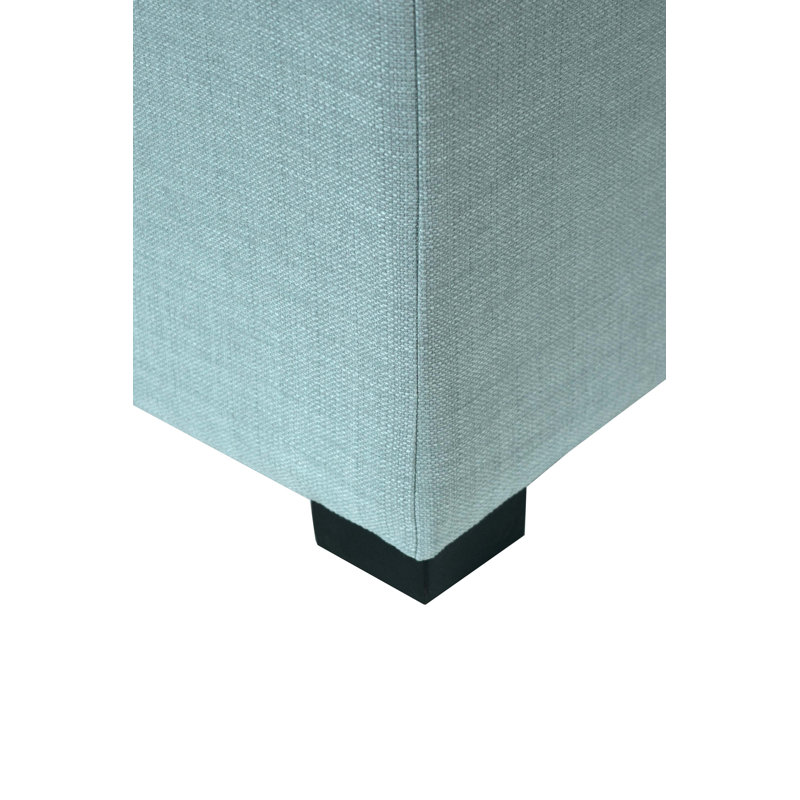 Syriah Upholstered Ottoman, Sea Mist Green