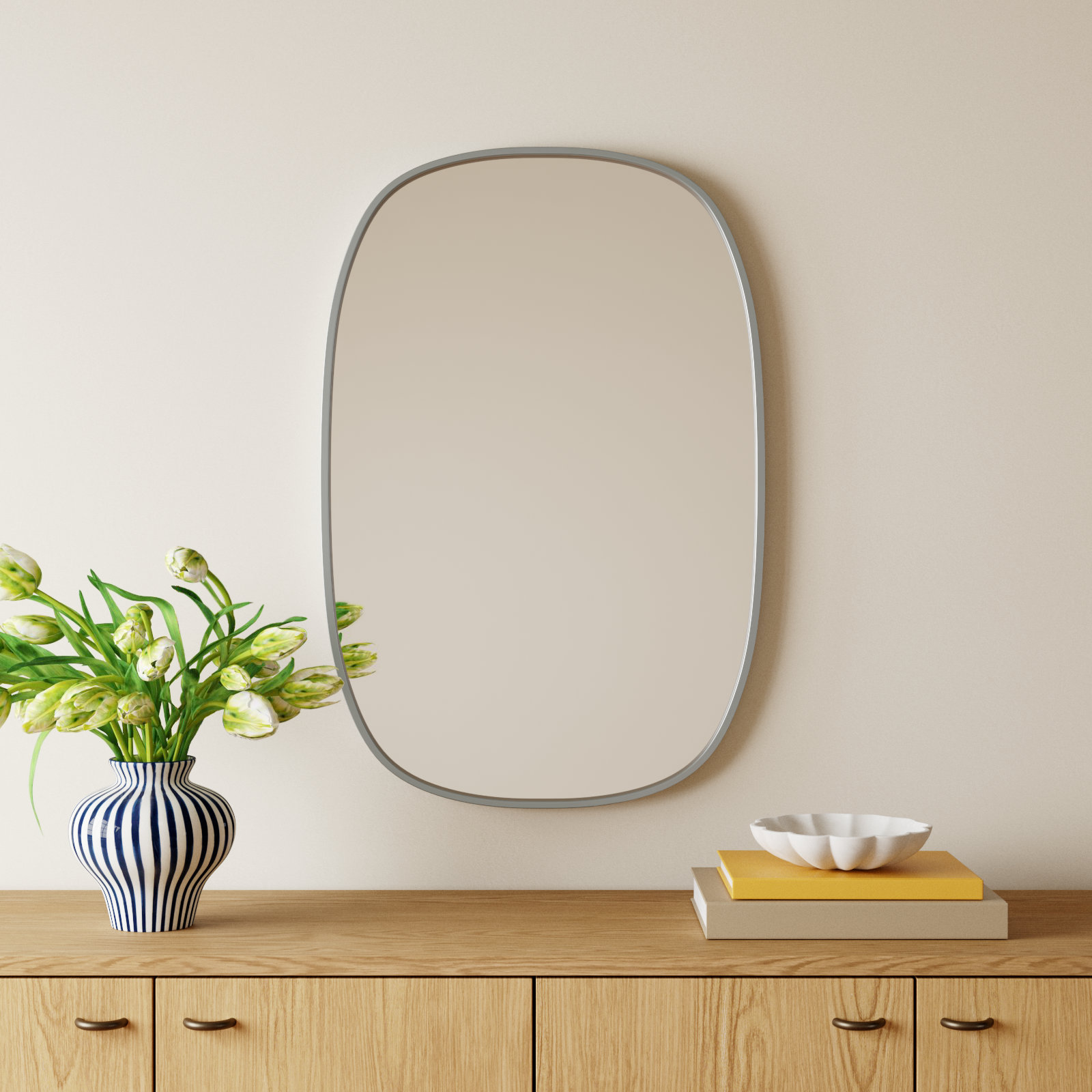 Sabine Accent Mirror, Silver, 36" x 24"