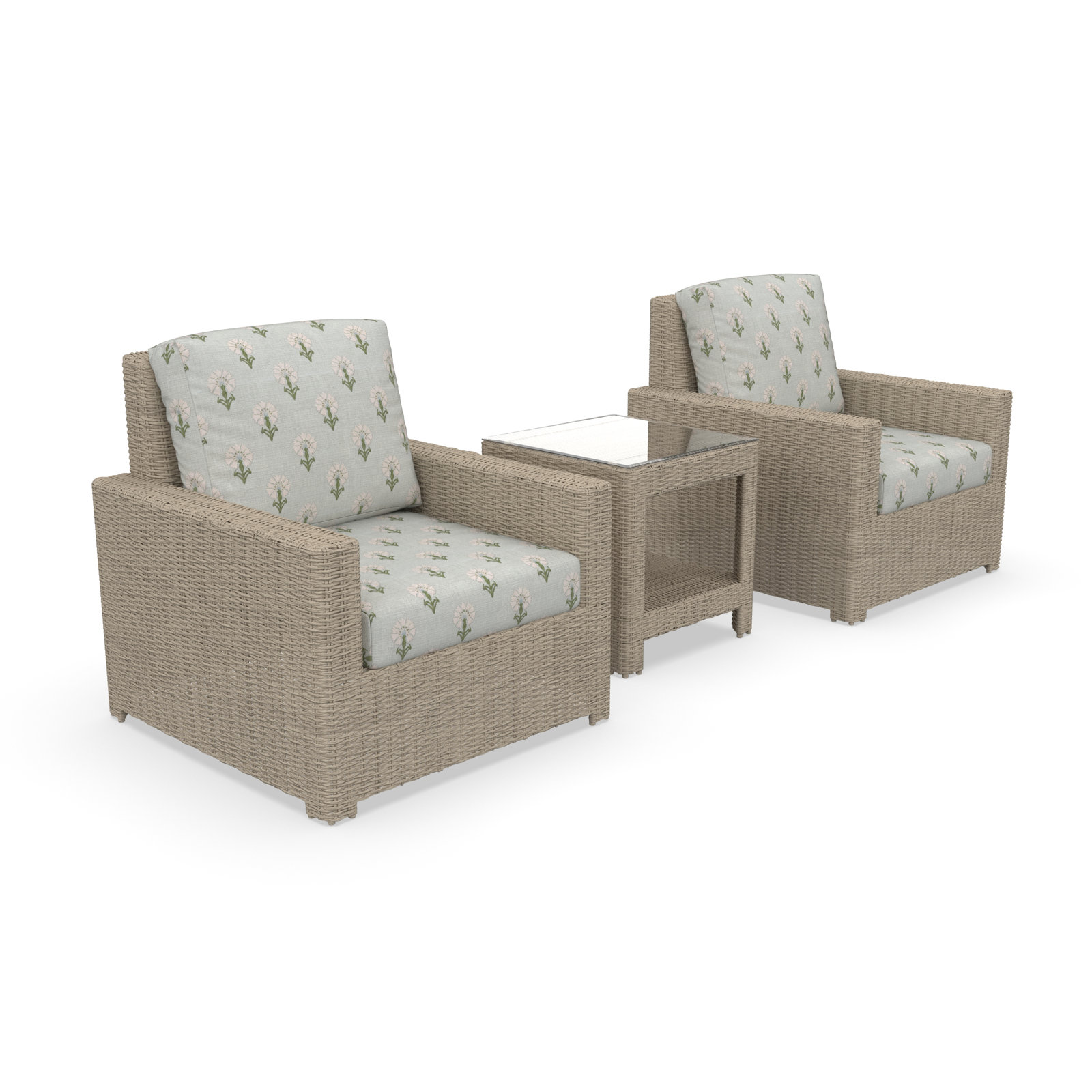 Henri 2-Person Sunbrella® Patio Seating Group, Mira Celeste