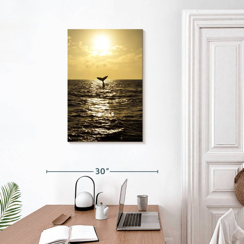 Brampt Sunset Humpback Whale, 30" H x 20" W