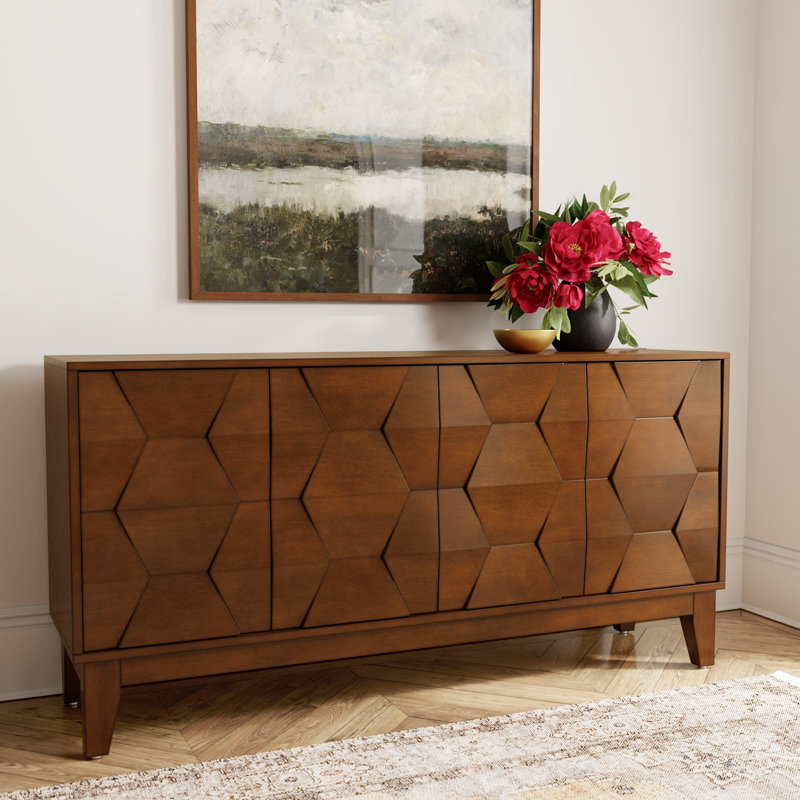 Isabele Modern 60" W Sideboard with Solid Wood Legs, Walnut