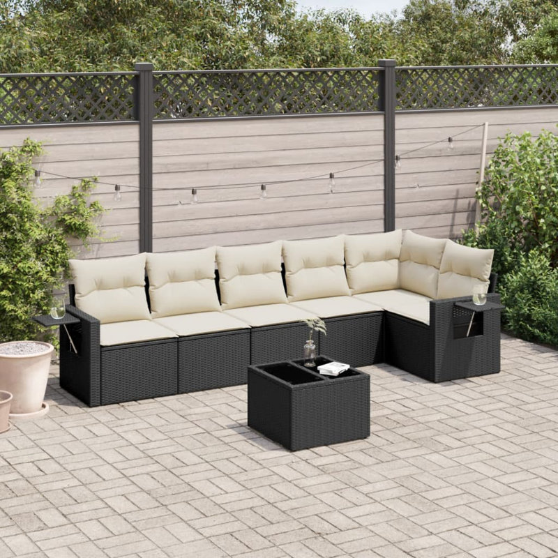 Vidaxl Garden Sofa Set Black And Cream